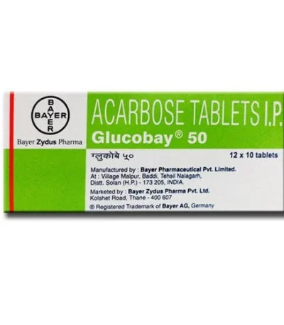 글루코바이 직구 당뇨 직구몰 털나라 제품 박스 - 아카보스 25mg~50mg 식후 혈당 관리