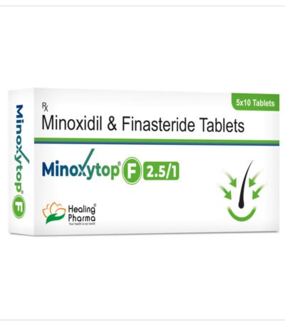 미녹시탑 F 직구 제품 박스 - 미녹시딜 2.5mg + 피나스테리드 5mg 복합 탈모 상품
