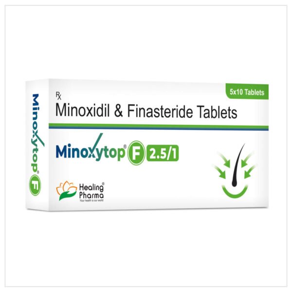 미녹시탑 F 직구 제품 박스 - 미녹시딜 2.5mg + 피나스테리드 5mg 복합 탈모 상품