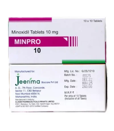 민프로10 구입 가이드 득모 제품 박스 - 미녹시딜 10mg 경구용
